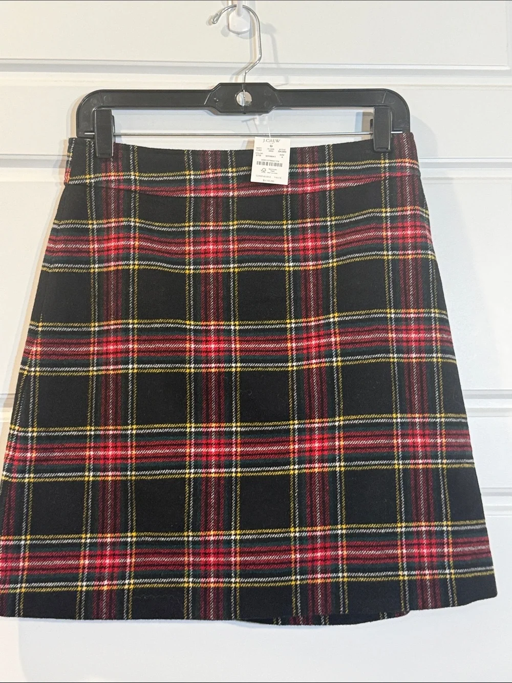 J. Crew Tartan Plaid Wool-Blend A-line Mini Skirt Preppy Holiday Festive NWT 4